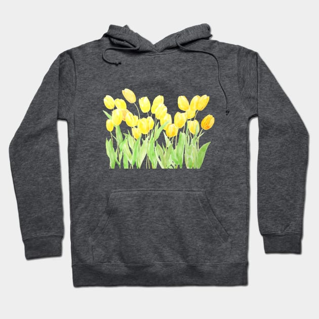 yellow tulips field Hoodie by colorandcolor